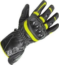 Motorcycle Gloves BUSE Misano black/fluo