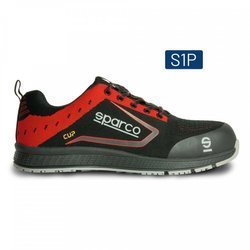 Sparco CUP S1P Safety Mechanics Shoes black red