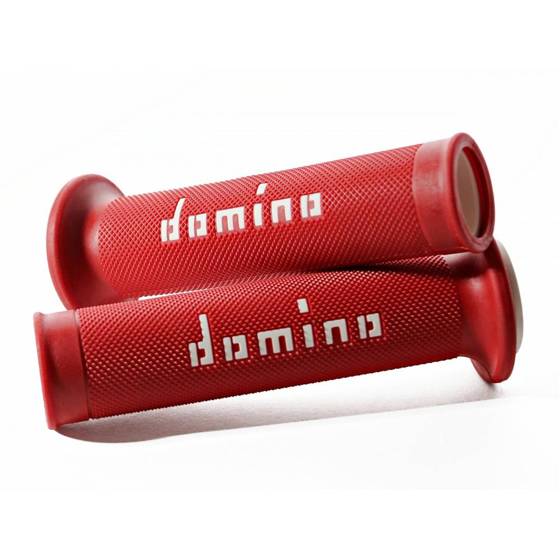 DOMINO Motorcycle Grips A010 RED WHITE A01041C4642B7-0