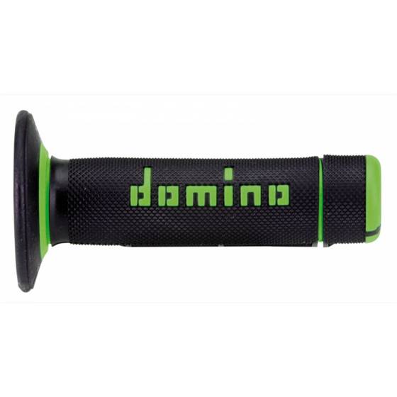 DOMINO Motorcycle Grips CROSS A020 BLACK GREEN A02041C4440A7-1