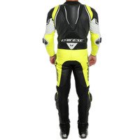 Motorcycle Leather Suit DAINESE LAGUNA SECA 4 PERFORATED white/yellow