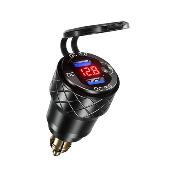 FreedConn MC17A Gniazdo zapalniczki 2xUSB Quick Charge 3.0 12-24V Woltomierz