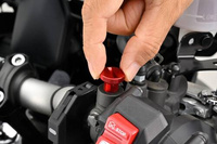 Śruba zaślepka do otworu lusterka M10-P1.25/lewa czerwona