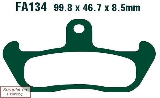 Brake pads EBC FA134R (set on 1 disk)