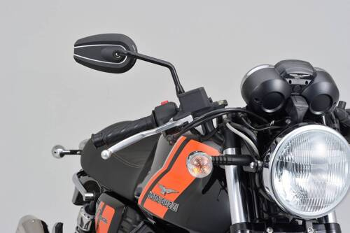 D-MIRROR-6 TYPE-U/ROD RIGHT, ALU.BLACK 1PC E-MARKED, 3 ADAPTERS