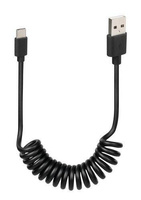 38702 Spring cable Usb > Usb Type-C - 100 cm – Black