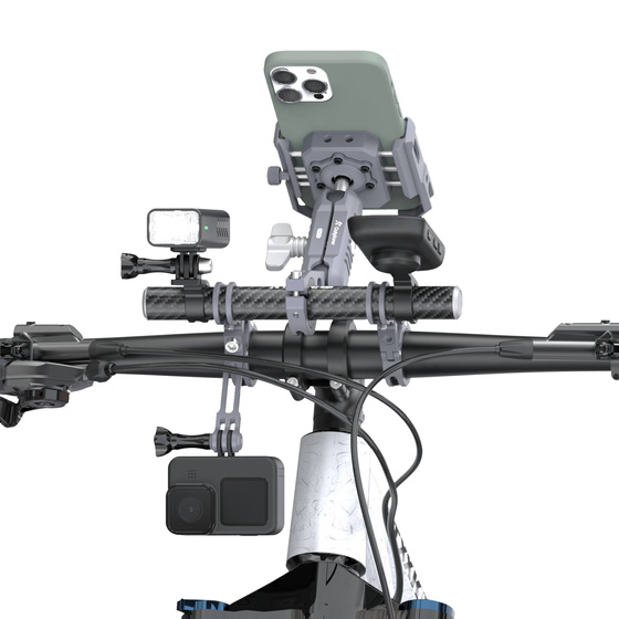 Zestaw wielofunkcyjny - uchwyt na kamerę/telefon/GoPro/licznik/lampkę montowany na kierownicę Outplorer H1000