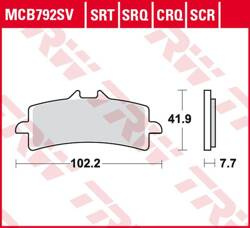 TRW LUCAS ZF KLOCKI HAMULCOWE KH447 SINTER TRACK DUCATI V4 1000 PANIGALE '19-, MONSTER 1200 '16-, MULTISTRADA 1260 '18-, KTM DUKE 690 '13-'20, SUZUKI GSX-R 600/750 '11-'16, TRIUMPH DAYTONA 675 '11-'16, HUSQVARNA NUDA 900 '12-'14 PRZÓD