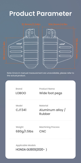 LOBOO Szerokie podnóżki do HONDA GL1800 (2020-) (10.3.04341.001.01)