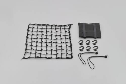 cargo net, 400x400mm, black, with pouch