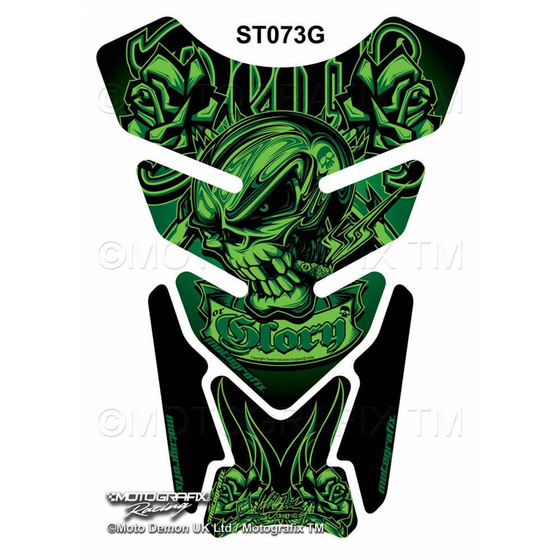 MOTOGRAFIX TANKPAD DEATH OR GLORY GREEN ST073G