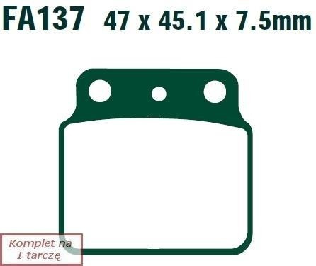 Brake pads EBC FA137TT (set on 1 disk)