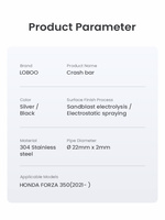 LOBOO Crash Bar do HONDA FORZA350 (2021-) Silver (10.3.01371.001.21)