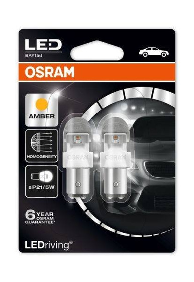Żarówka LED P21/5W Ledriving Premium (blister, 2 szt., 12V, amber, 1,50/0,40W, rodzaj gniazda: BAY15D brak homologacji - nie nadaje się do użytku na drogach publicznych)