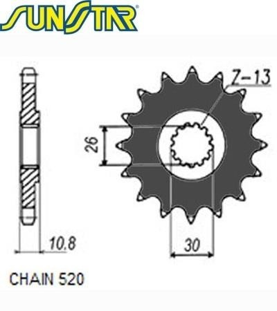 SUNSTAR zębatka przednia 395-18