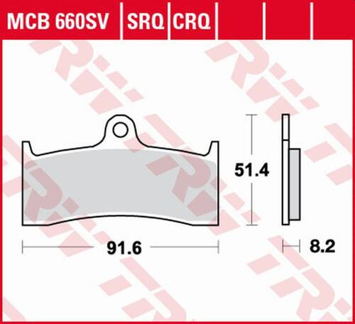 TRW LUCAS ZF KLOCKI HAMULCOWE KH424 SINTER STREET BUELL M2/S3/X1 1200 '98-'02, HONDA CB 1300 '98-'00, KAWASAKI ZX-7RR '96-'99, MV AUGUSTA F4 750 '00-'05, BRUTALE 910 '05-'09, F4 1000 '04-'09 PRZÓD