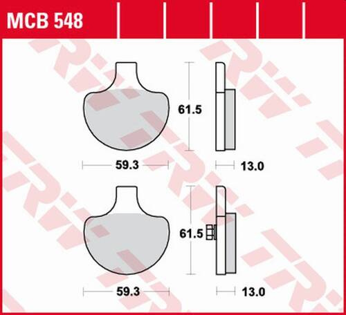 TRW LUCAS ZF BRAKE PADS KH094 ORGANIC HARLEY-DAVIDSON 883/1000/1100/1200/1340/1450/1584/1800 '85-'09 FRONT