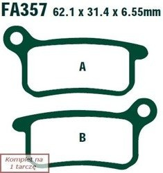 Brake pads EBC FA357R (set on 1 disk) (odpowiednik PROX 37.109202)