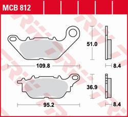 TRW LUCAS ZF KLOCKI HAMULCOWE KH464 ORGANIC YAMAHA DELIGHT 115 '13-'16, GPD/LTS/YS 125 '16-, YBR 125 '08-'16, CRYPTON/SNIPER 135 '06-'08, YZF 150 '14-, PRZÓD