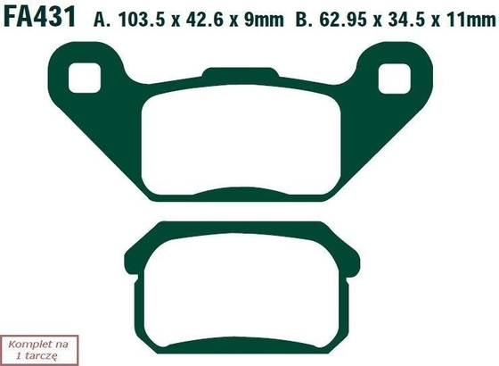 Brake pads EBC FA431TT (set on 1 disk)
