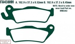 Brake pads EBC FA438HH wzmacniane (set on 1 disk)