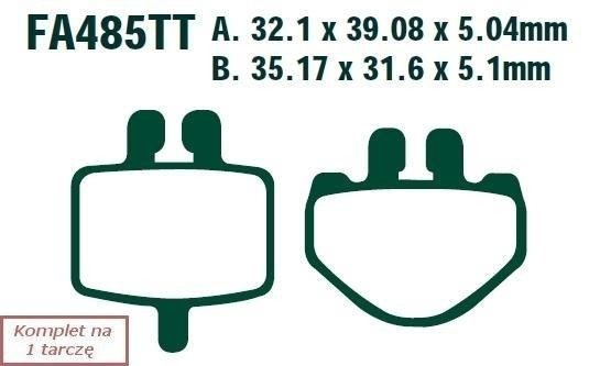 Brake pads EBC FA485TT (set on 1 disk)