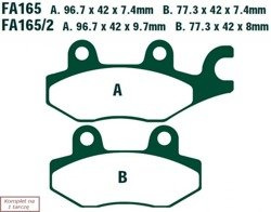 Brake pads EBC FA165R (set on 1 disk) (odpowiednik PROX 37.204302)