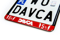 DAVCA licence plate holder