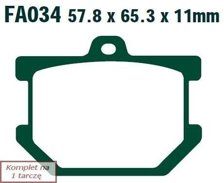 Brake pads EBC FA034 (set on 1 disk)