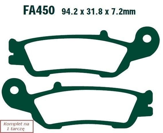 Brake pads EBC FA450R (set on 1 disk) (odpowiednik PROX 37.105802)