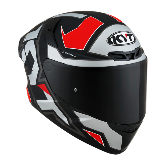 Kask Motocyklowy KYT TT-COURSE ELECTRON matowy szary/czerwony - XL