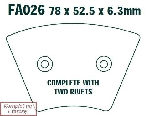 Brake pads EBC FA026 (set on 1 disk)