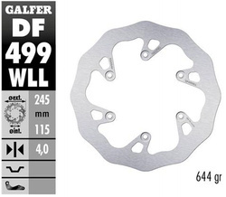GALFER TARCZA HAMULCOWA TYŁ YAMAHA YZ 125/250 '02-'17, YZF/WRF 250/426/450 '02-'15 WAVE (245X115X4MM)