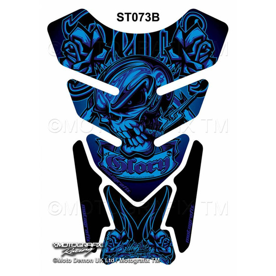 MOTOGRAFIX TANKPAD DEATH OR GLORY BLUE ST073B