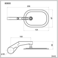 D-MIRROR-16, VF2/BAREND SHORT, ALU 1PC E-MARKED