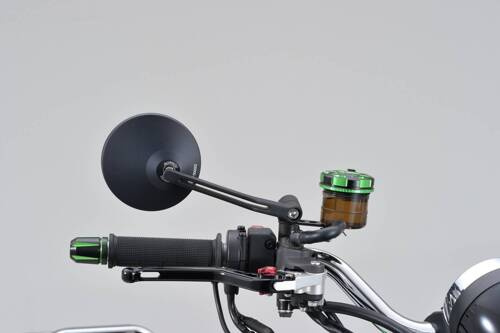 D-MIRROR-3 ROUND/ROD ALUMINUM BLACK 1PC E-MARKED