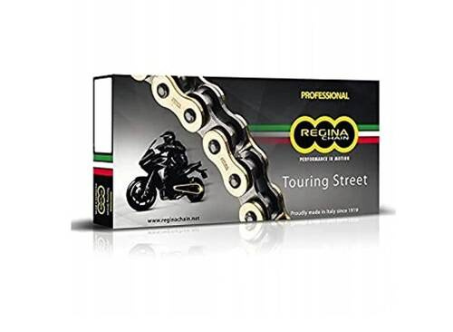 REGINA 2024/02 ŁAŃCUCH NAPĘDOWY 525ZRT (120 OGNIW) Z-RING TOURING-STREET DO 900 CCM ZŁOTY (ZAPINKA+ZAKUWKA) (137ZRT/016)