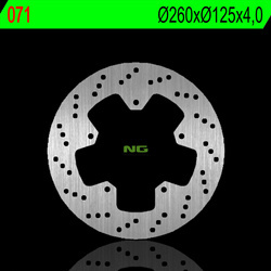 NG TARCZA HAMULCOWA PRZÓD/ TYŁ PIAGGIO BEVERLY 125 01-09, CARNABY 125 07-09 (260X125X4,0MM) (5X6,5MM)