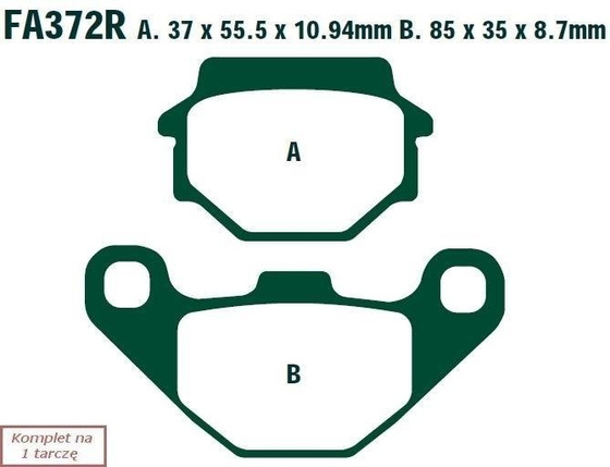 Brake pads EBC FA372R (set on 1 disk)