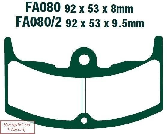 Brake pads EBC FA080/2 (set on 1 disk)