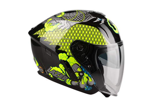 Kask Motocyklowy LAZER TANGO Dragon (kol. Czarny - Żółty - Niebieski) rozm. M