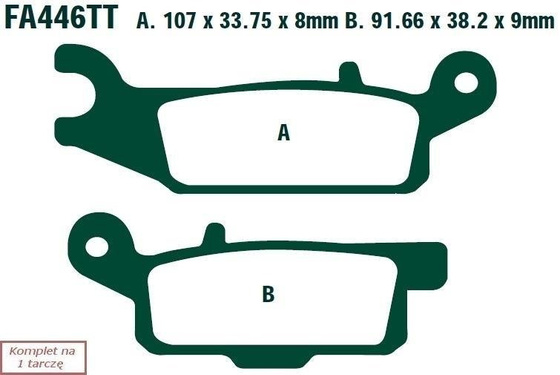 Brake pads EBC FA446R (set on 1 disk) (odpowiednik PROX 37.285102)
