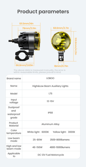 LOBOO L7 światło drogowe i mijania pomocnicze (10.1.01207.001.01)
