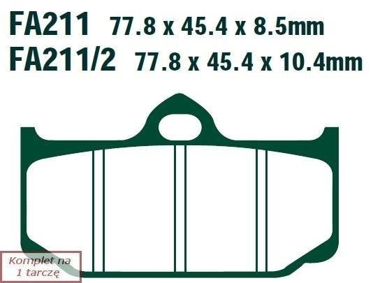 Brake pads EBC FA211 (set on 1 disk)