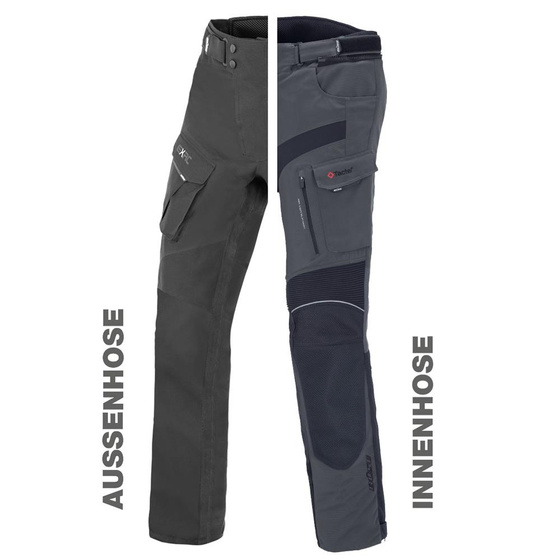 Spodnie motocyklowe BUSE ZESTAW EXRC Porto czarny/szary łupek 110