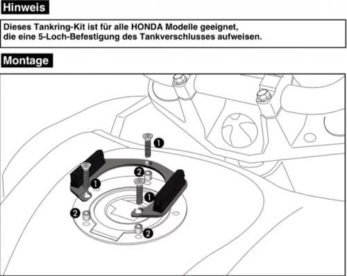 Honda CBR 500 R (2016-2018) Tank ring Lock it