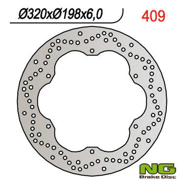 NG TARCZA HAMULCOWA PRZÓD YAMAHA XJ 600 92-97, XVZ 1300 96-07, XJ 600 DIVERSION '92-'97 TYŁ (320X198MM) (320X198X6)