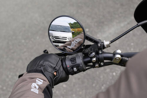 80917 "D-MIRROR-18" ABS NYLON HANDLE BAR CLAMP MIRROR BLACK