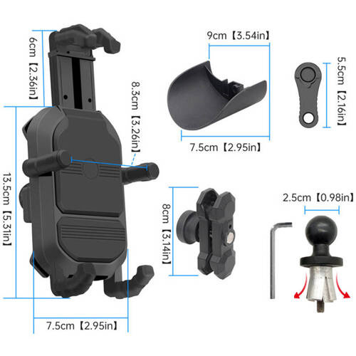 FreedConn MH29-03 Anti-vibration Motorcycle Phone Holder for Frame Head