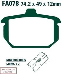 Klocki hamulcowe EBC FA078HH wzmacniane (kpl. na 1 tarcze)